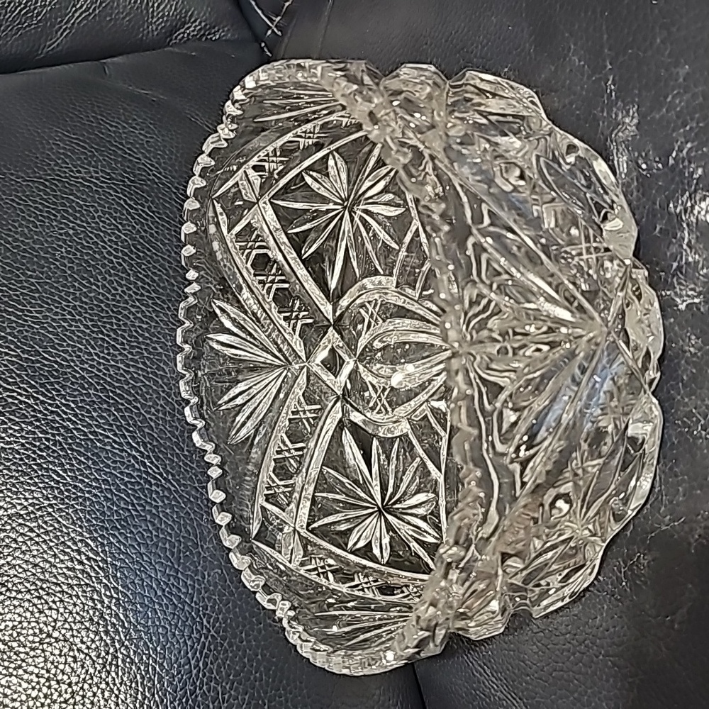 Vintage Genuine Lead Crystal Made In Western Germany Compote Dessert Bowl